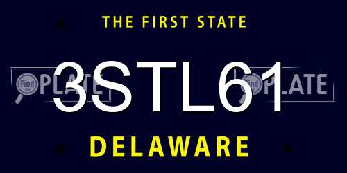 3STL61 Delaware License Plate