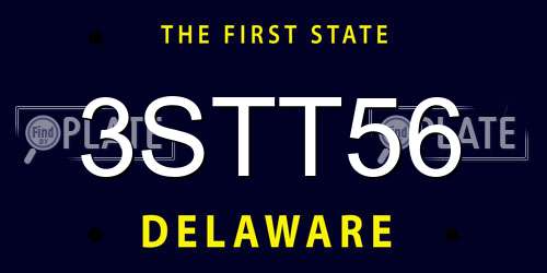 3STT56 Delaware License Plate
