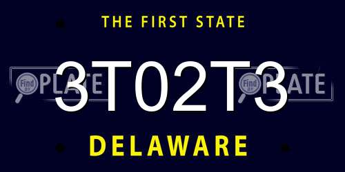 3T02T3 Delaware License Plate