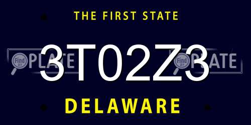 3T02Z3 Delaware License Plate