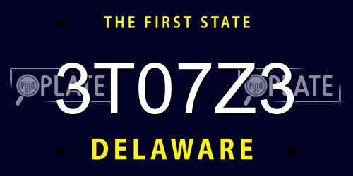 3T07Z3 Delaware License Plate