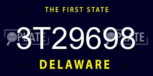 3T29698 Delaware License Plate