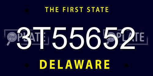3T55652 Delaware License Plate