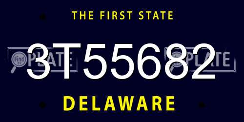 3T55682 Delaware License Plate