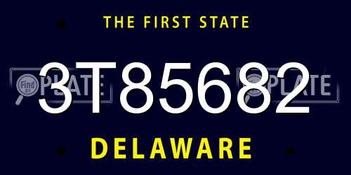 3T85682 Delaware License Plate