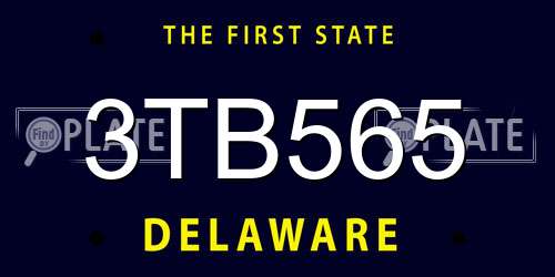 3TB565 Delaware License Plate