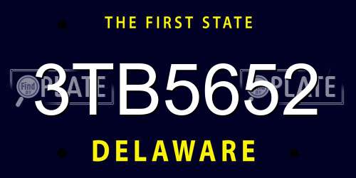 3TB5652 Delaware License Plate
