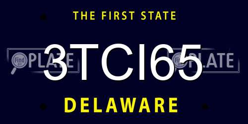 3TCI65 Delaware License Plate