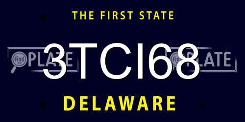 3TCI68 Delaware License Plate