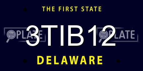 3TIB12 Delaware License Plate