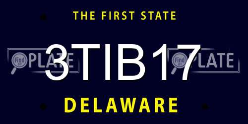 3TIB17 Delaware License Plate