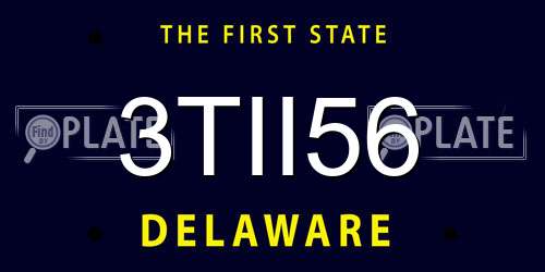 3TII56 Delaware License Plate