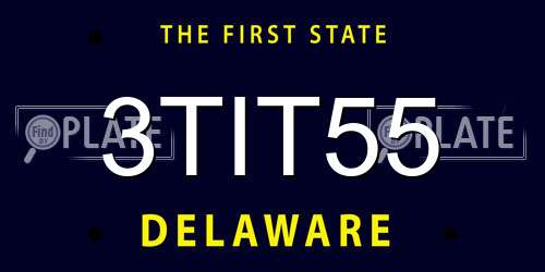 3TIT55 Delaware License Plate