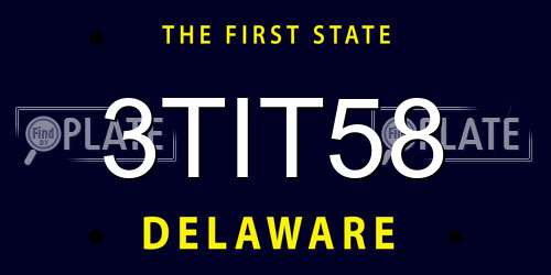 3TIT58 Delaware License Plate