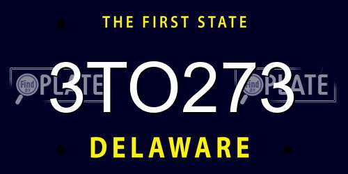 3TO273 Delaware License Plate