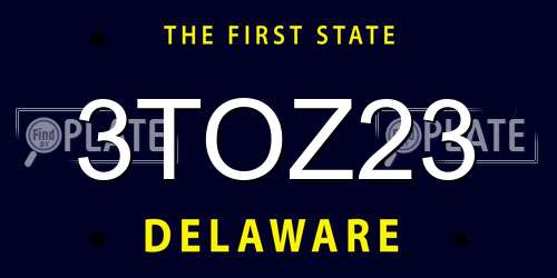 3TOZ23 Delaware License Plate