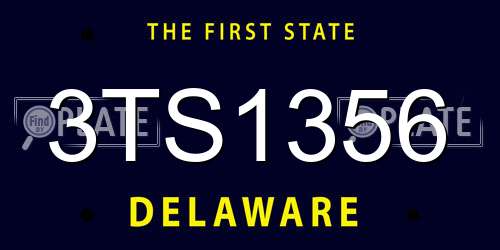 3TS1356 Delaware License Plate