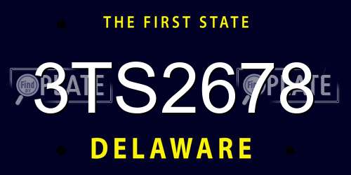 3TS2678 Delaware License Plate