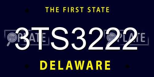 3TS3222 Delaware License Plate