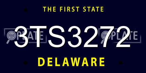 3TS3272 Delaware License Plate
