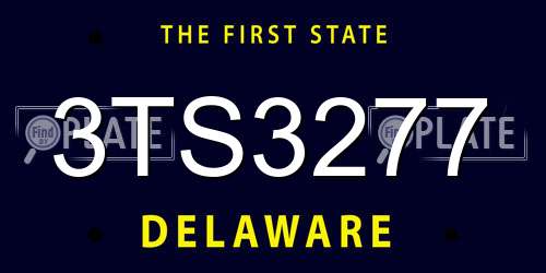 3TS3277 Delaware License Plate