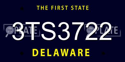 3TS3722 Delaware License Plate