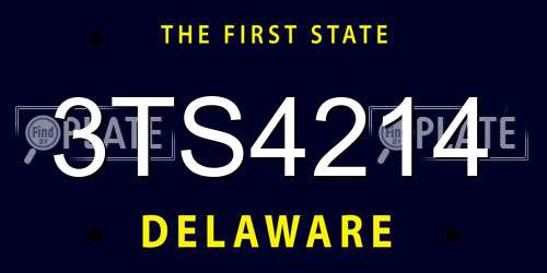 3TS4214 Delaware License Plate
