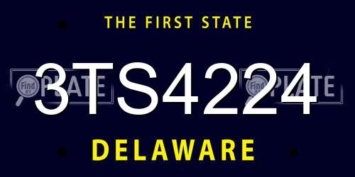 3TS4224 Delaware License Plate