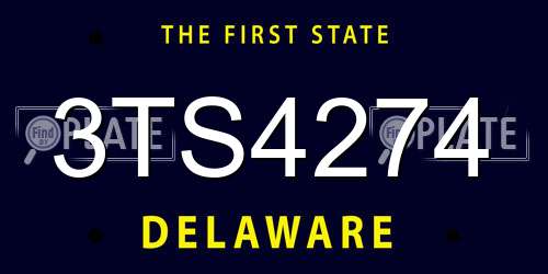 3TS4274 Delaware License Plate