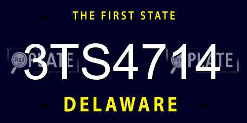 3TS4714 Delaware License Plate