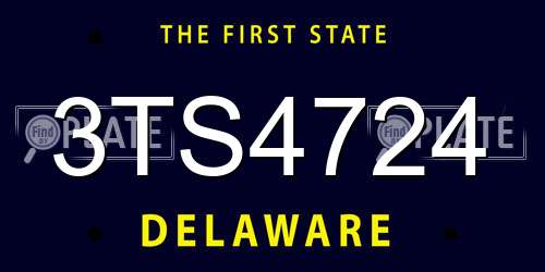 3TS4724 Delaware License Plate