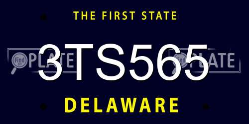 3TS565 Delaware License Plate