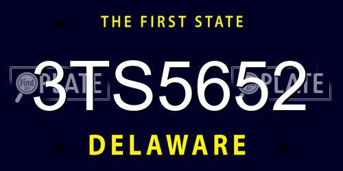 3TS5652 Delaware License Plate