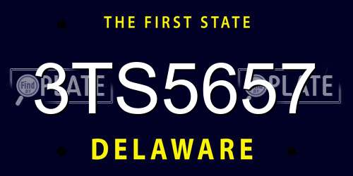 3TS5657 Delaware License Plate