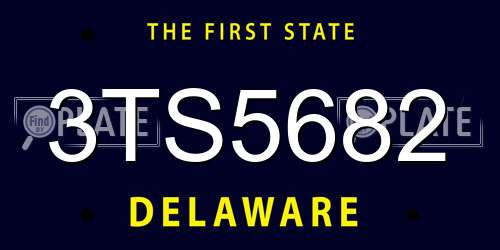 3TS5682 Delaware License Plate