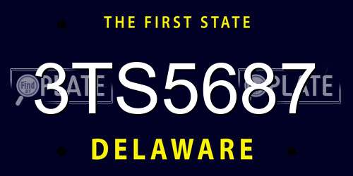3TS5687 Delaware License Plate