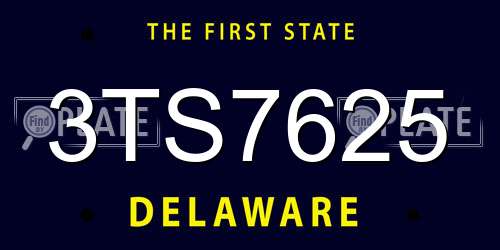 3TS7625 Delaware License Plate