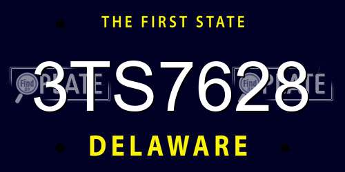 3TS7628 Delaware License Plate