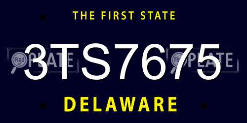 3TS7675 Delaware License Plate