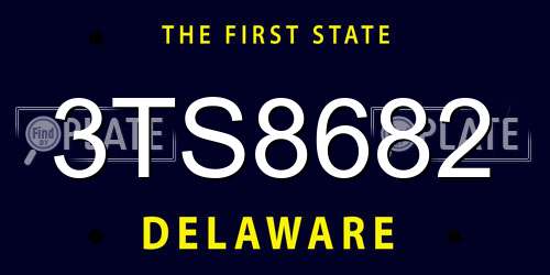 3TS8682 Delaware License Plate