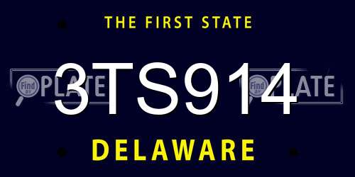 3TS914 Delaware License Plate