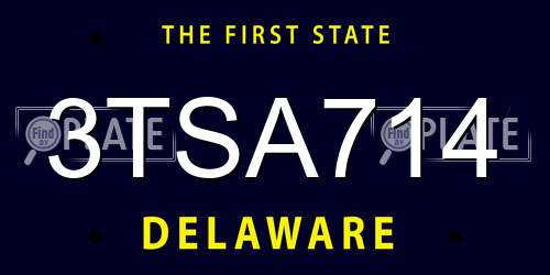 3TSA714 Delaware License Plate