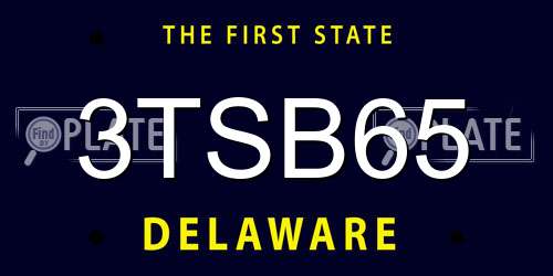 3TSB65 Delaware License Plate