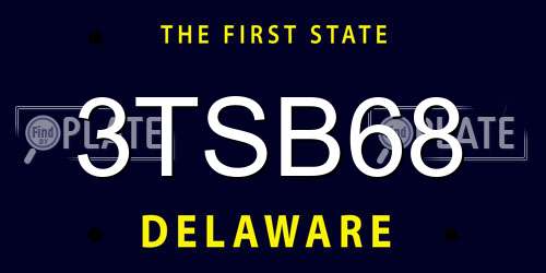 3TSB68 Delaware License Plate