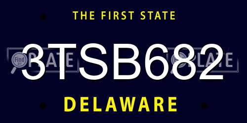 3TSB682 Delaware License Plate