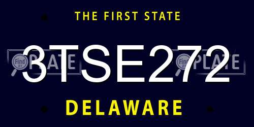 3TSE272 Delaware License Plate