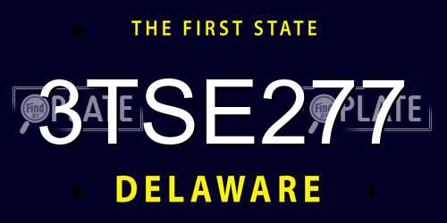 3TSE277 Delaware License Plate