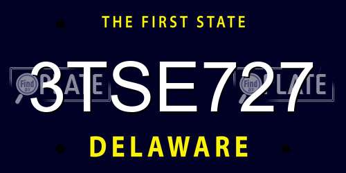3TSE727 Delaware License Plate