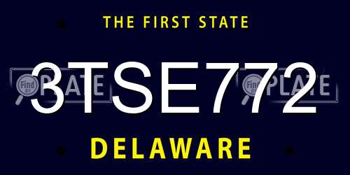 3TSE772 Delaware License Plate