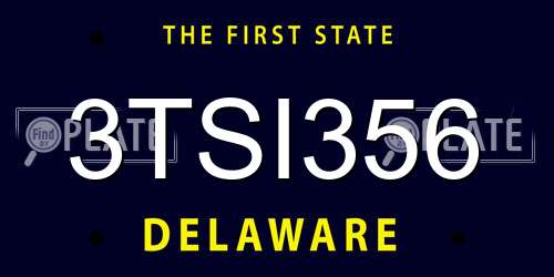 3TSI356 Delaware License Plate
